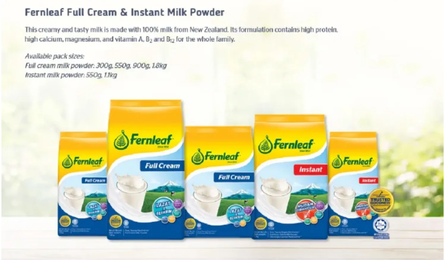 Fernleaf Full Cream Milk Powder Plain 1.65kg – RM9.99 Offer – product information